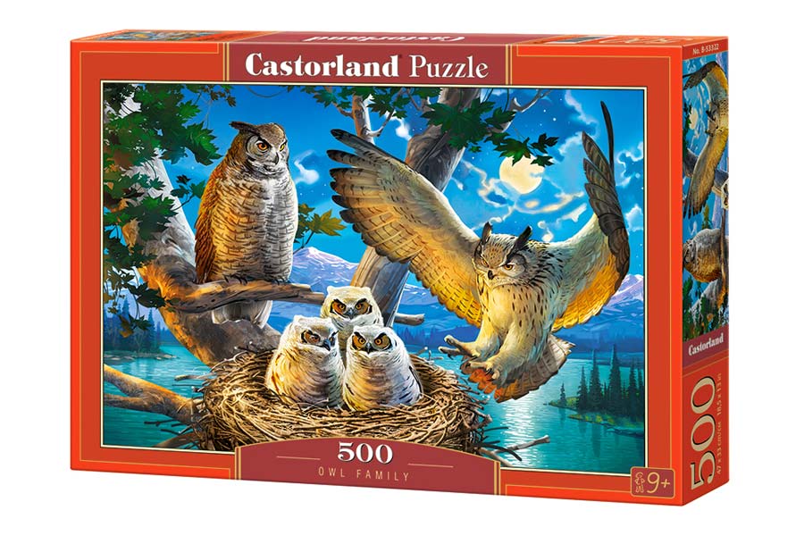Castorland Puslespil – Familien Ugle 500 Brikker