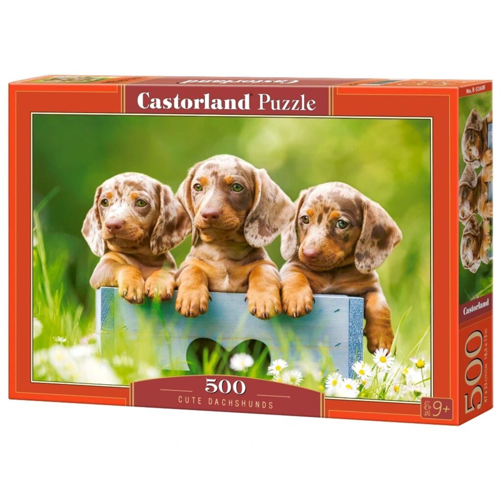 Castorland Puslespil – Tre søde gravhunde 500 brikker