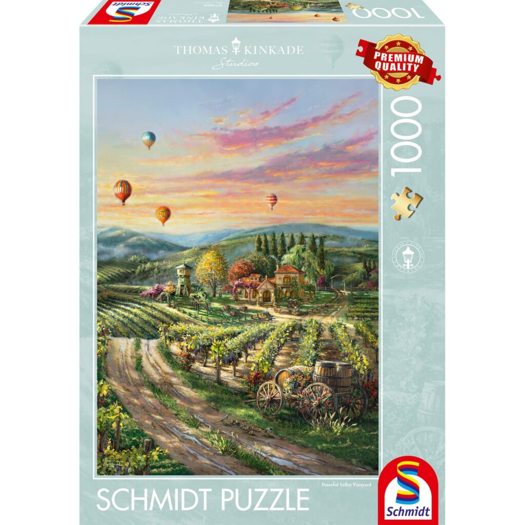 Schmidt Puslespil – Thomas Kinkade: Fredfyldt Vinmark 1000 brikker