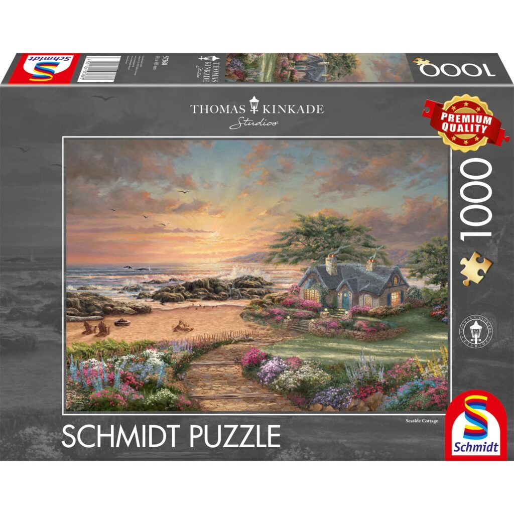 Schmidt Puslespil – Thomas Kinkade: Hytte ved havet 1000 brikker