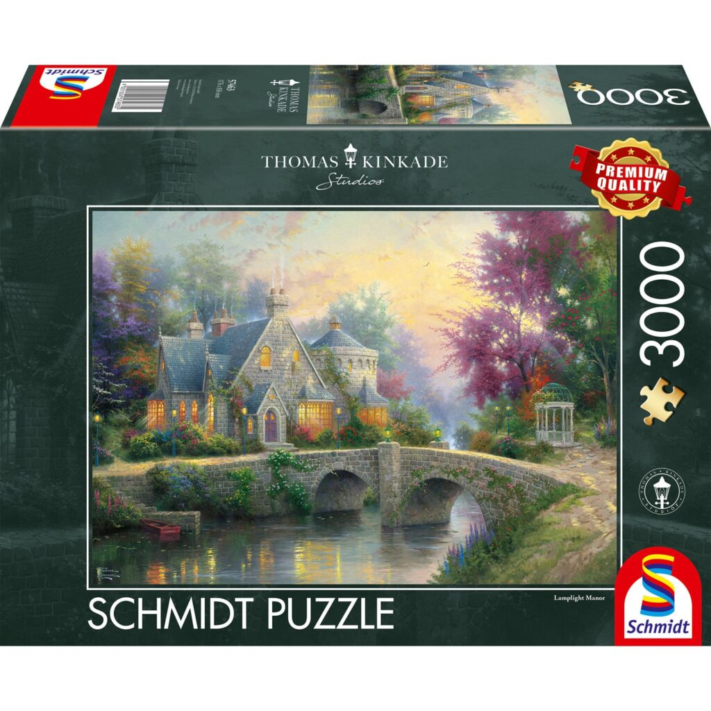 Schmidt Puslespil – Thomas Kinkade: Lamplight Herregård 3000 brikker