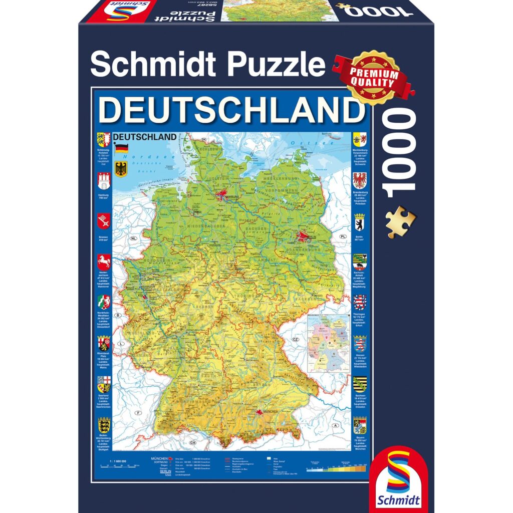 Schmidt Puslespil – Kort over Tyskland 1000 brikker