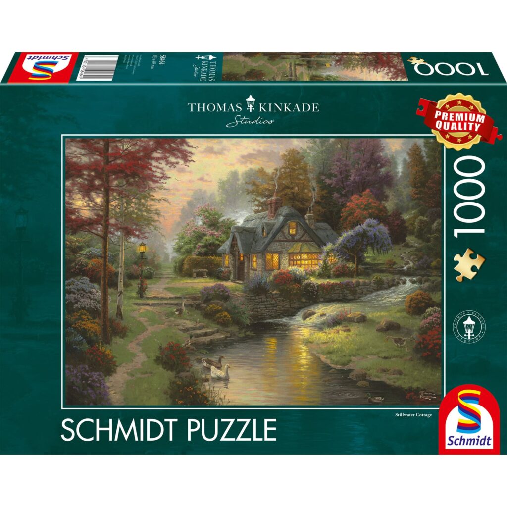 Schmidt Puslespil – Thomas Kinkade: Stillwater Hytte 1000 brikker