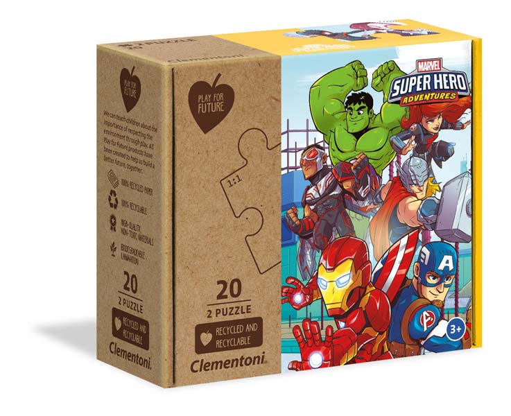 Clementoni Børnepuslespil – Marvel Superhelte 2×20 Brikker