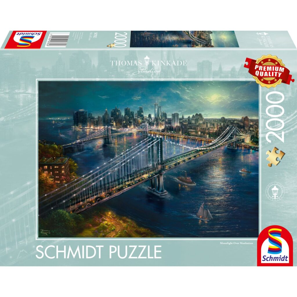 Schmidt Puslespil – Thomas Kinkade: Måneskin over Manhattan 2000 brikker