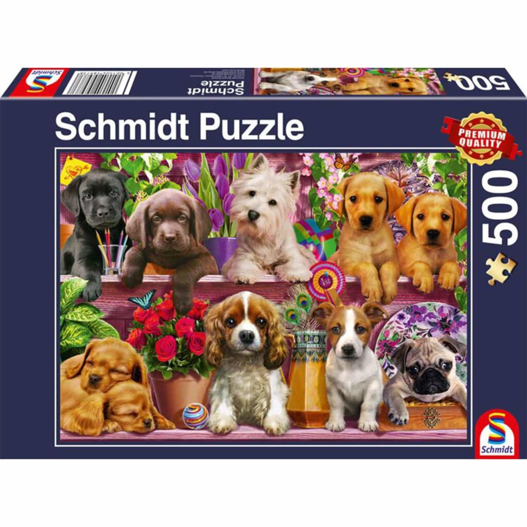 Schmidt Puslespil – Hunde på hylderne 500 brikker