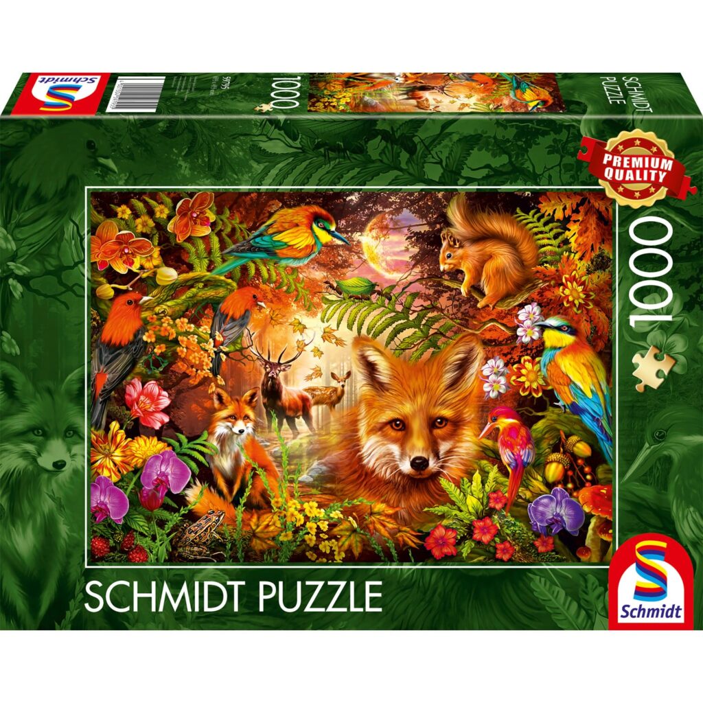Schmidt Puslespil – Blomster, Pels & Fjer 1000 brikker