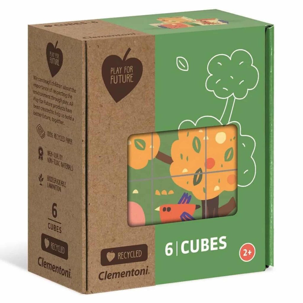 Clementoni Kubpuslespil – Blomster 6 Brikker – 100 % Genanvendt