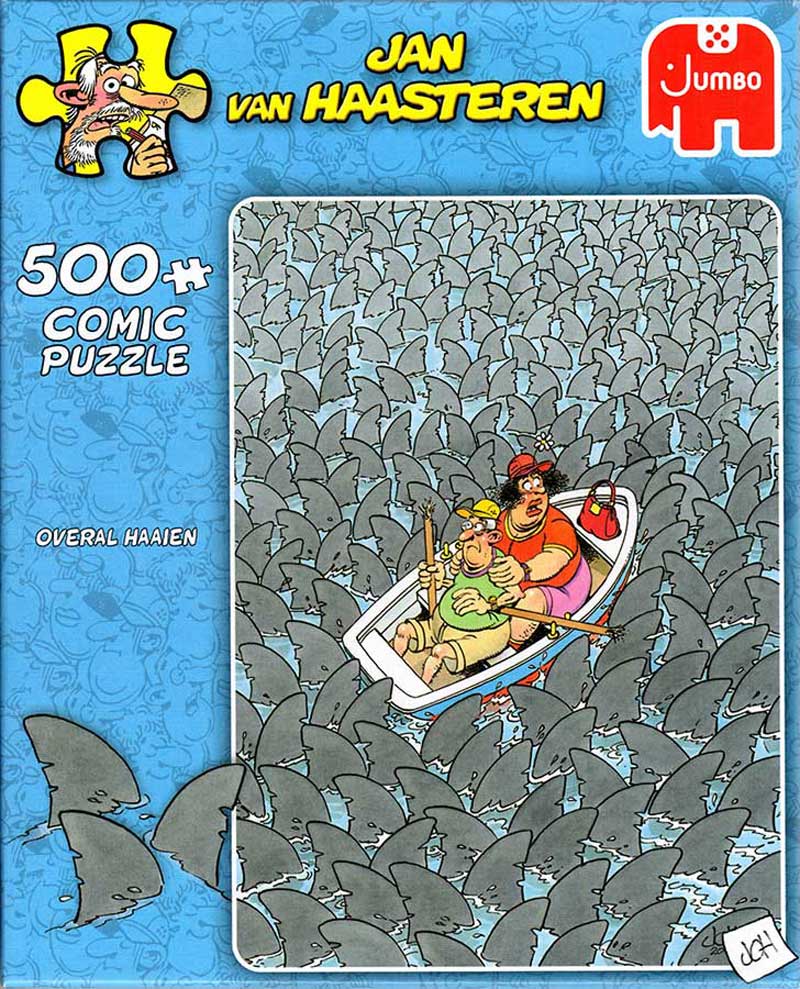 Jan Van Haasteren Puslespil – Hajer i fuld fart! 500 brikker