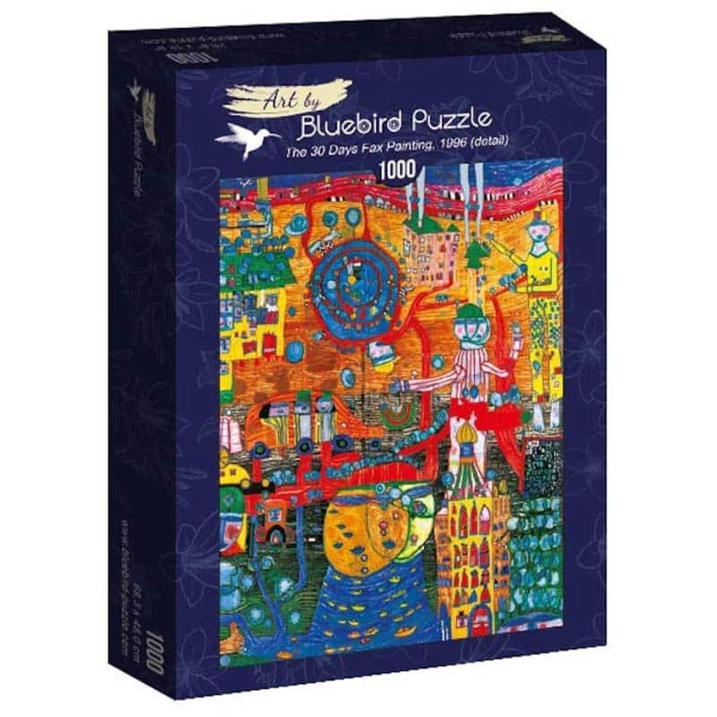 Bluebird Art Puslespil – Hundertwasser: 30 dages Fax maleri 1000 brikker