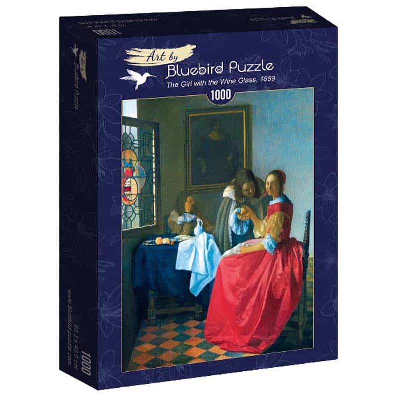 Bluebird Art Puslespil – J.Vermeer: Pigen med vinglasset 1000 brikker