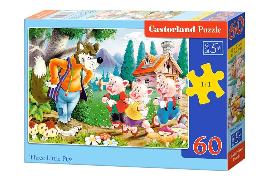 Castorland Puslespil – De tre små grise 60 Brikker
