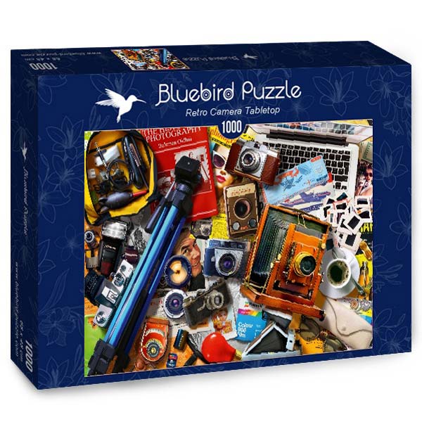 Bluebird Puslespil – Retro Kamerakollage 1000 brikker