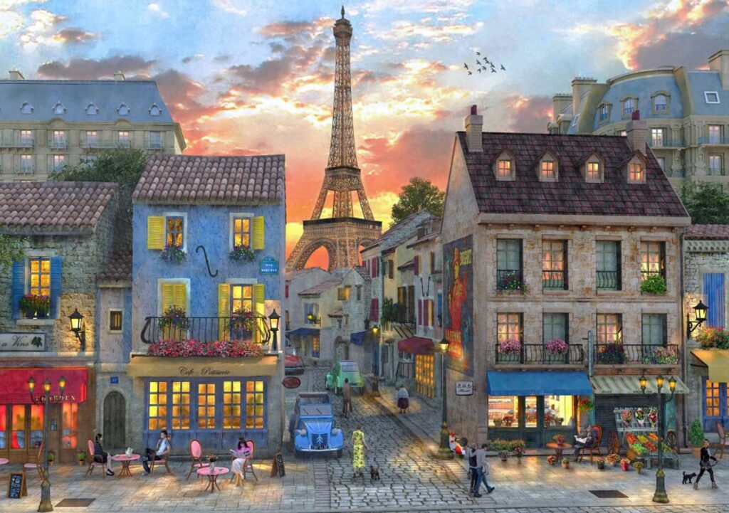Bluebird Puslespil – D.Davison: Gaderne i Paris 2000 brikker