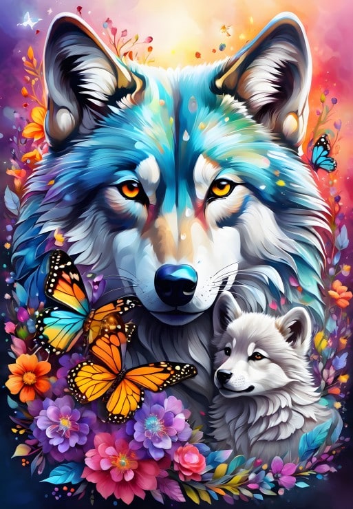 Alipson Puzzle Puslespil – Ulvefamilie 1000 brikker