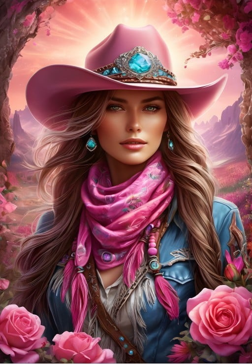 Bluebird Puslespil – Rosa Cowgirl 1000 Brikker
