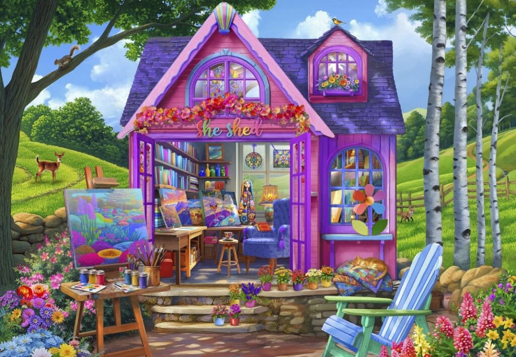 Bluebird Puslespil – She Shed Studio 1000 Brikker