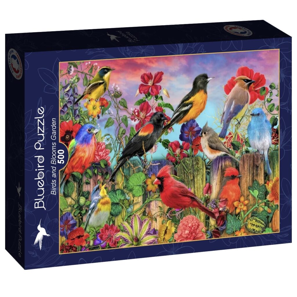 Bluebird Puslespil – Have fuld af Fugle & Blomster 500 brikker