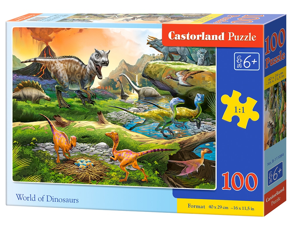 Castorland Puslespil – Dinosauriernes verden 100 Brikker