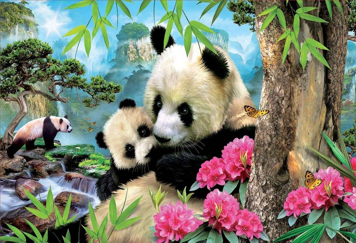 Educa Puslespil – God Morgen Panda 1000 brikker - Billede 2