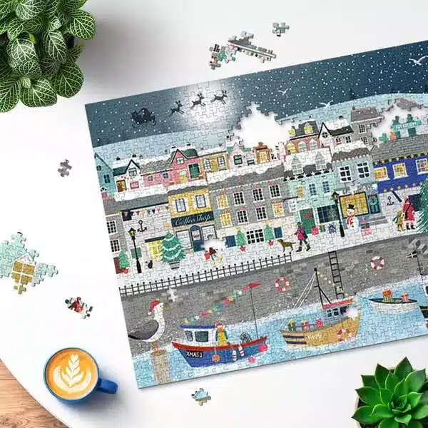 Ravensburger Puslespil – Jul ved kysten 1000 brikker - Billede 4