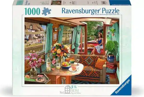 Ravensburger Puslespil – Udsigt fra mit vindue nr1: Kanalbåd 1000 brikker