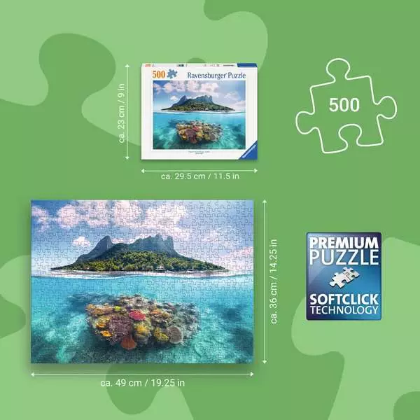 Ravensburger Puslespil – Bora Bora i Fransk Polynesien 500 brikker - Billede 5