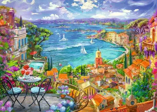 Ravensburger Puslespil – Saint-Tropez, Frankrig 1000 brikker - Billede 2