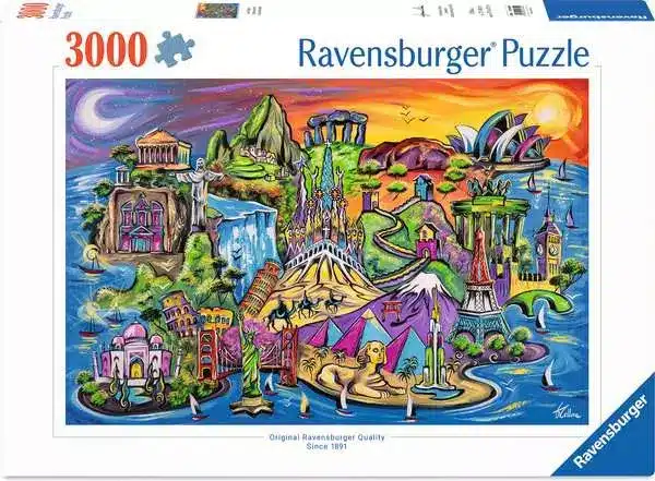 Ravensburger Puslespil – Øen med seværdigheder 3000 brikker