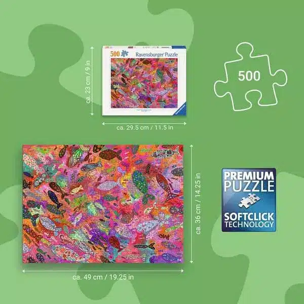 Ravensburger Puslespil – Fisk i fuchsia 500 brikker - Billede 5