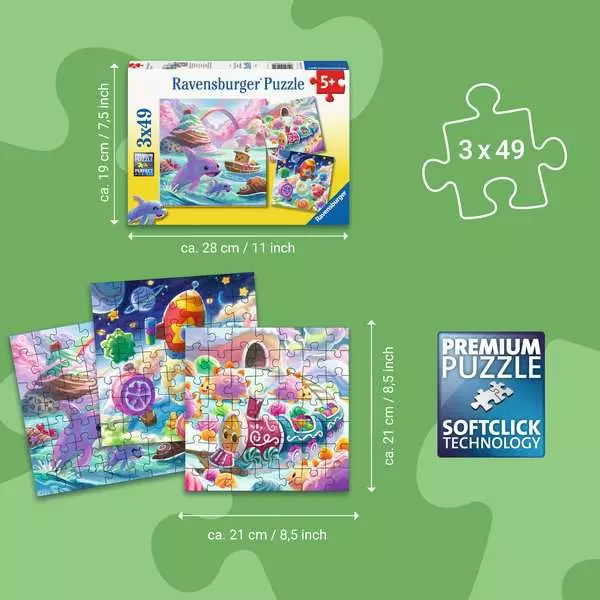 Ravensburger Børnepuslespil – Godiskysten 3×49 brikker - Billede 7