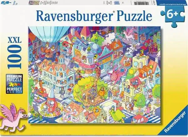 Ravensburger Børnepuslespil – En dag i Kaosby: Find fejlene 100 brikker