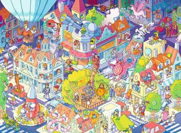 Ravensburger Børnepuslespil – En dag i Kaosby: Find fejlene 100 brikker - Billede 2