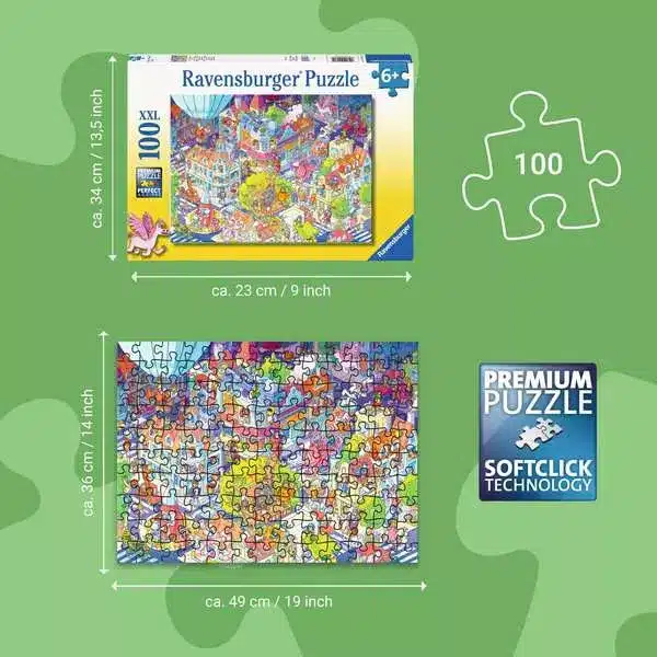Ravensburger Børnepuslespil – En dag i Kaosby: Find fejlene 100 brikker - Billede 4
