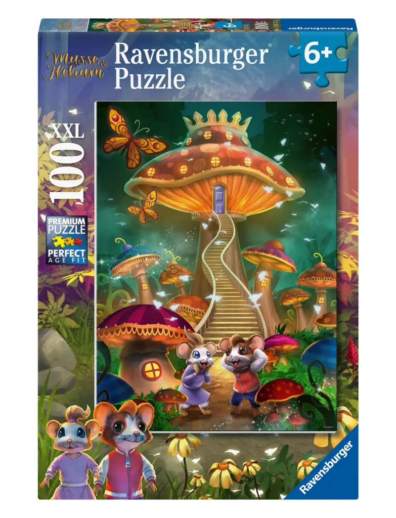 Ravensburger Børnepuslespil – Musse & Helium: Det magiske svampeeventyr 100 brikker