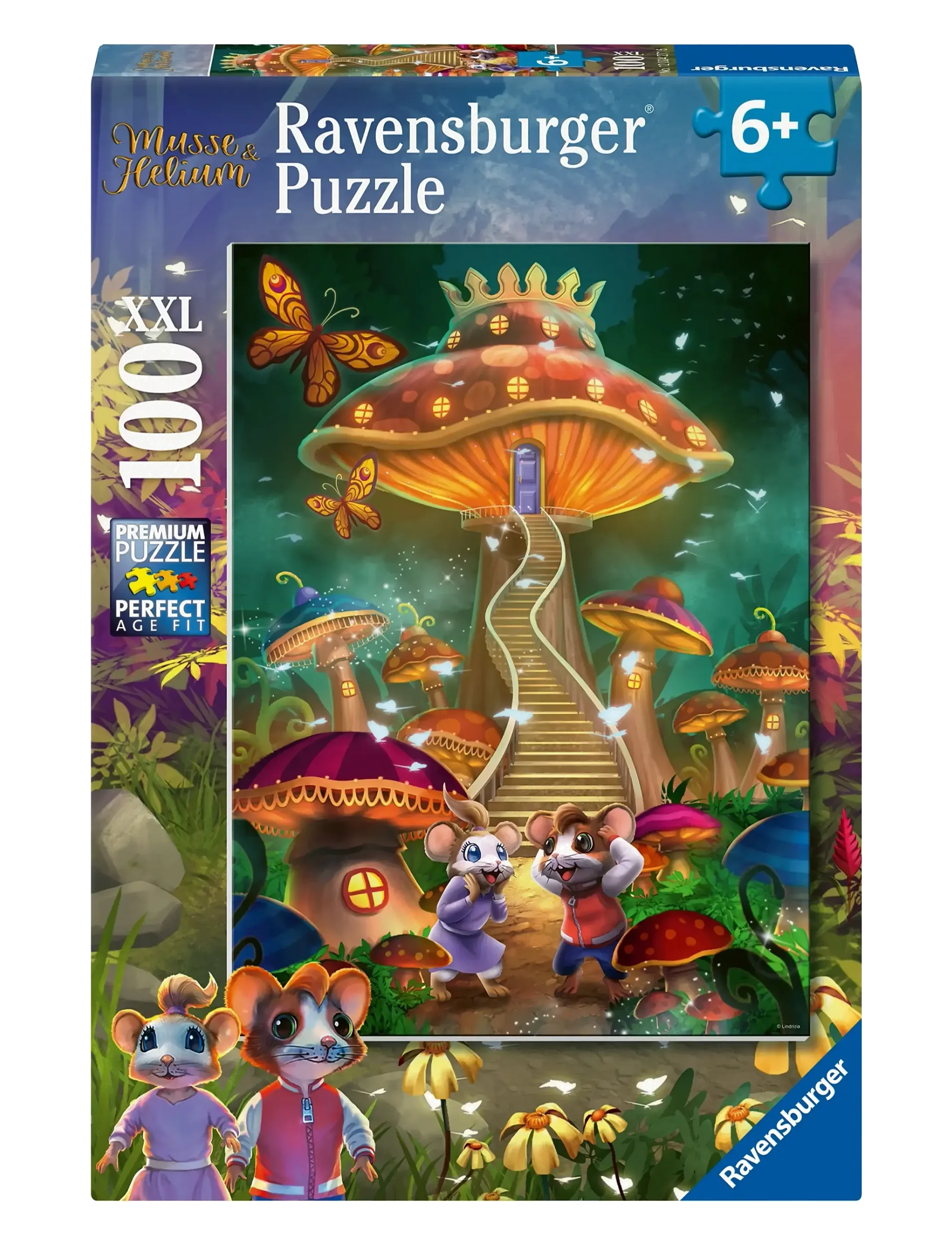Ravensburger Børnepuslespil – Musse & Helium: Det magiske svampeeventyr 100 brikker