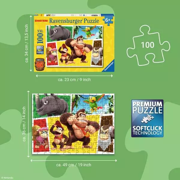 Ravensburger Børnepuslespil – Donkey Kong: Aberne er stukket af! 100 brikker XXL - Billede 4