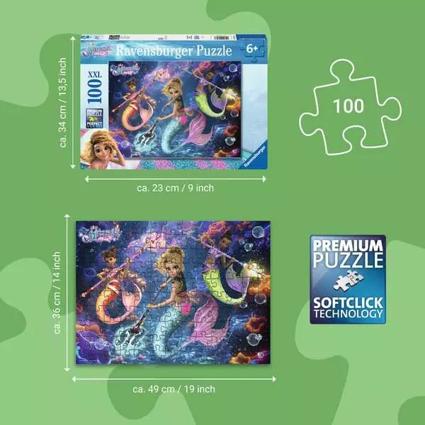 Ravensburger Børnepuslespil – Havfruemagi 100 brikker XXL - Billede 4