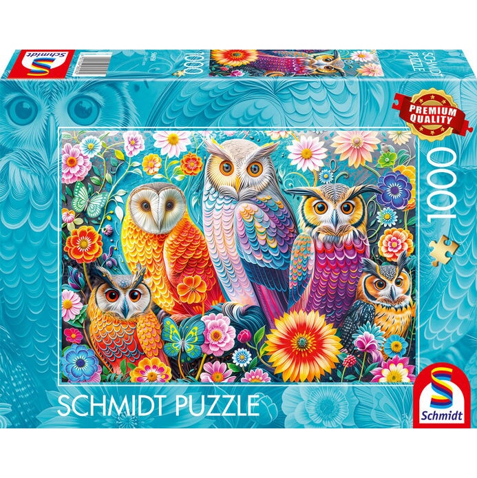 Schmidt Puslespil – Ugler og Blomster 1000 brikker