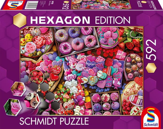 Schmidt Hexagon Puslespil – Søde godbidder 592 brikker