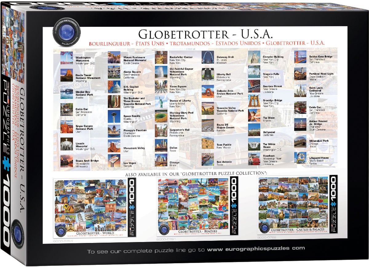 Eurographics Puslespil – Globetrotter: USA 1000 brikker - Billede 4