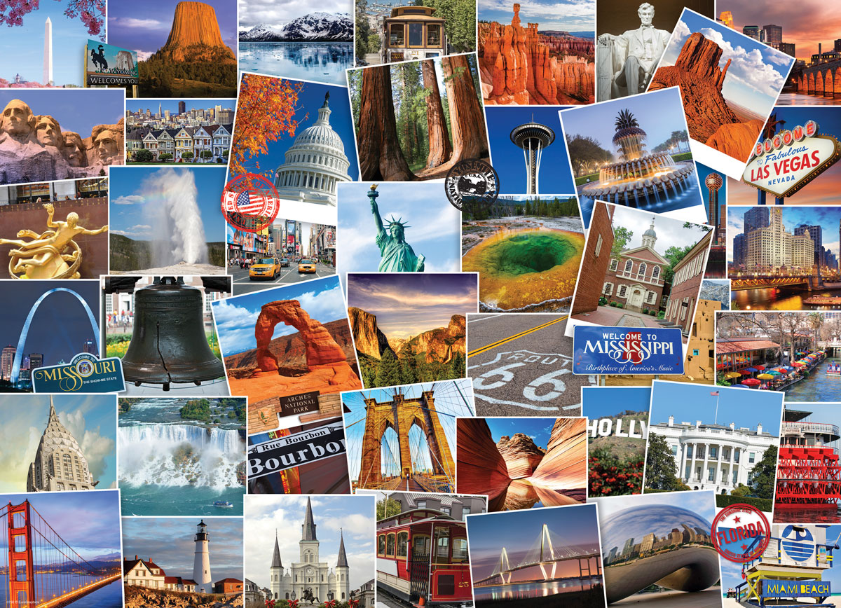 Eurographics Puslespil – Globetrotter: USA 1000 brikker - Billede 2