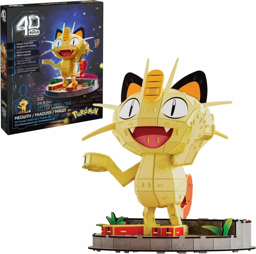 4D Build 3D-Puslespil – Pokémon: Meowth 25 cm – 137 Brikker
