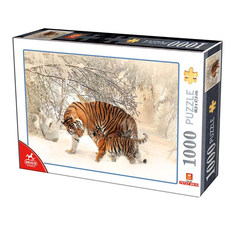 Deico Games Puslespil – Tigre i vinterlandskab 1000 brikker