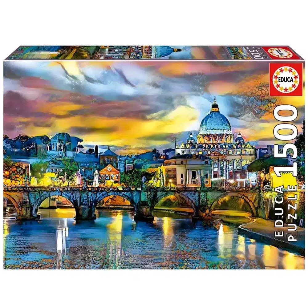 Educa Puslespil – Peterskirken og Ponte Sant’Angelo 1500 brikker