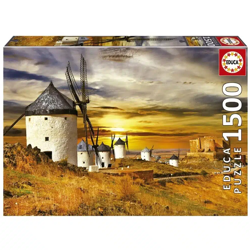Educa Puslespil – Møller i Consuegra, Spanien 1500 brikker