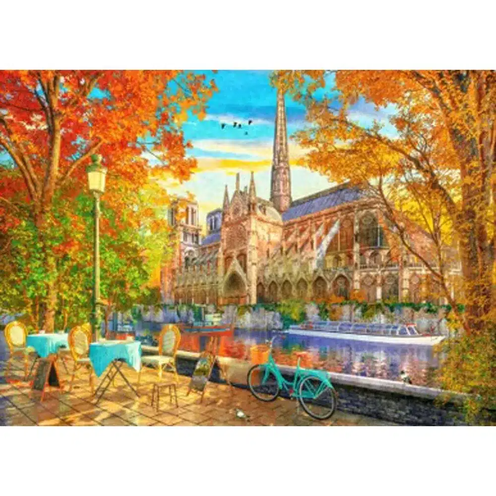 Educa Puslespil – Notre-Dame om efteråret 1000 brikker