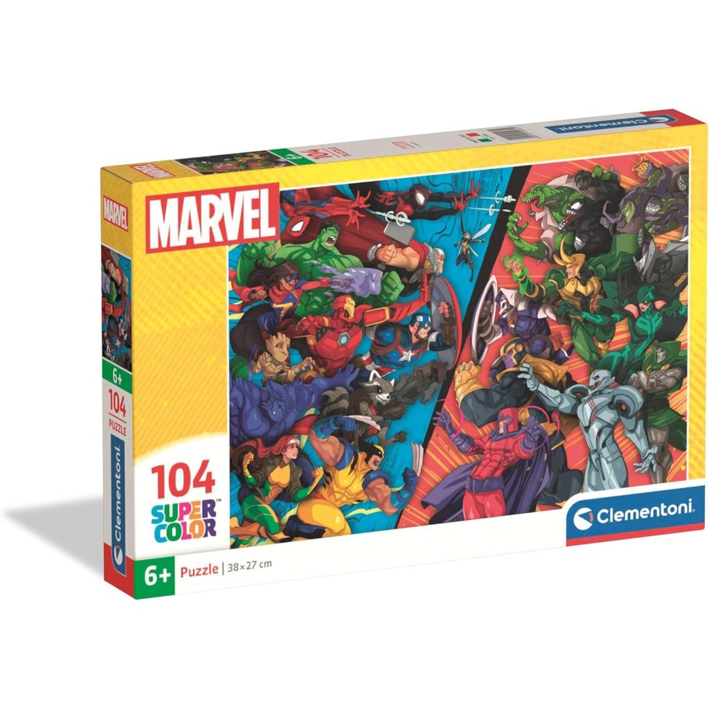 Clementoni Børnepuslespil – Marvel-helte mod Skurke 104 brikker