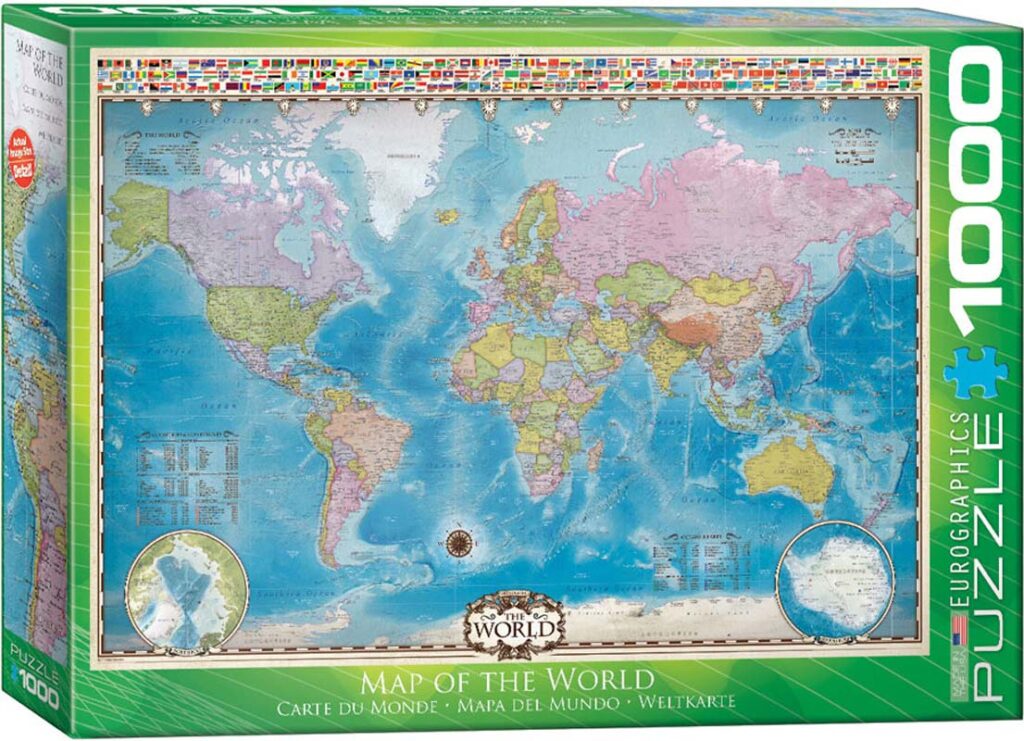Eurographics Puslespil – Verdenskort 1000 brikker