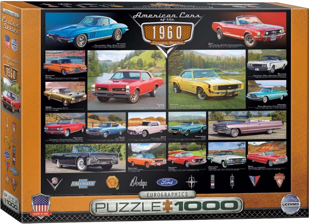Eurographics Puslespil – Amerikanske biler fra 1960’erne 1000 brikker